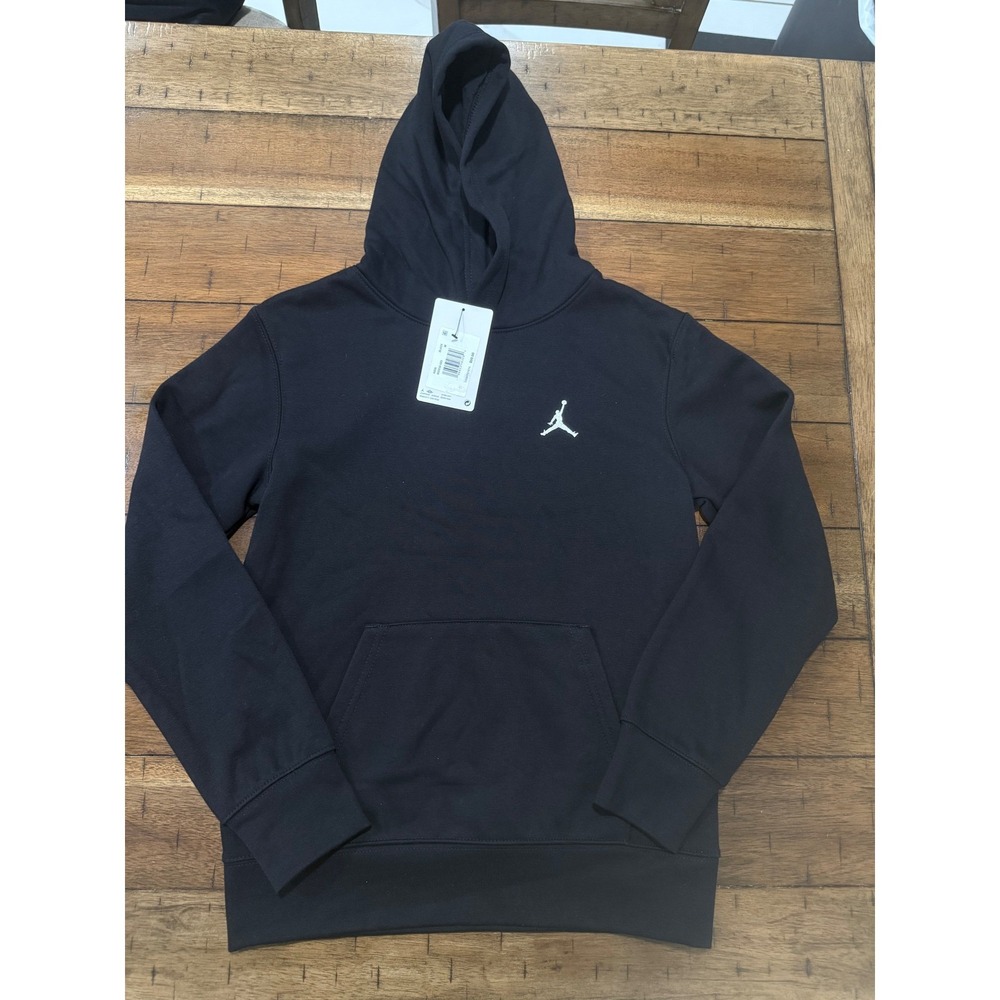 Jordan Kids Jumpman Logo Hoodie Black Sweatshirt Size S 8-10 Years